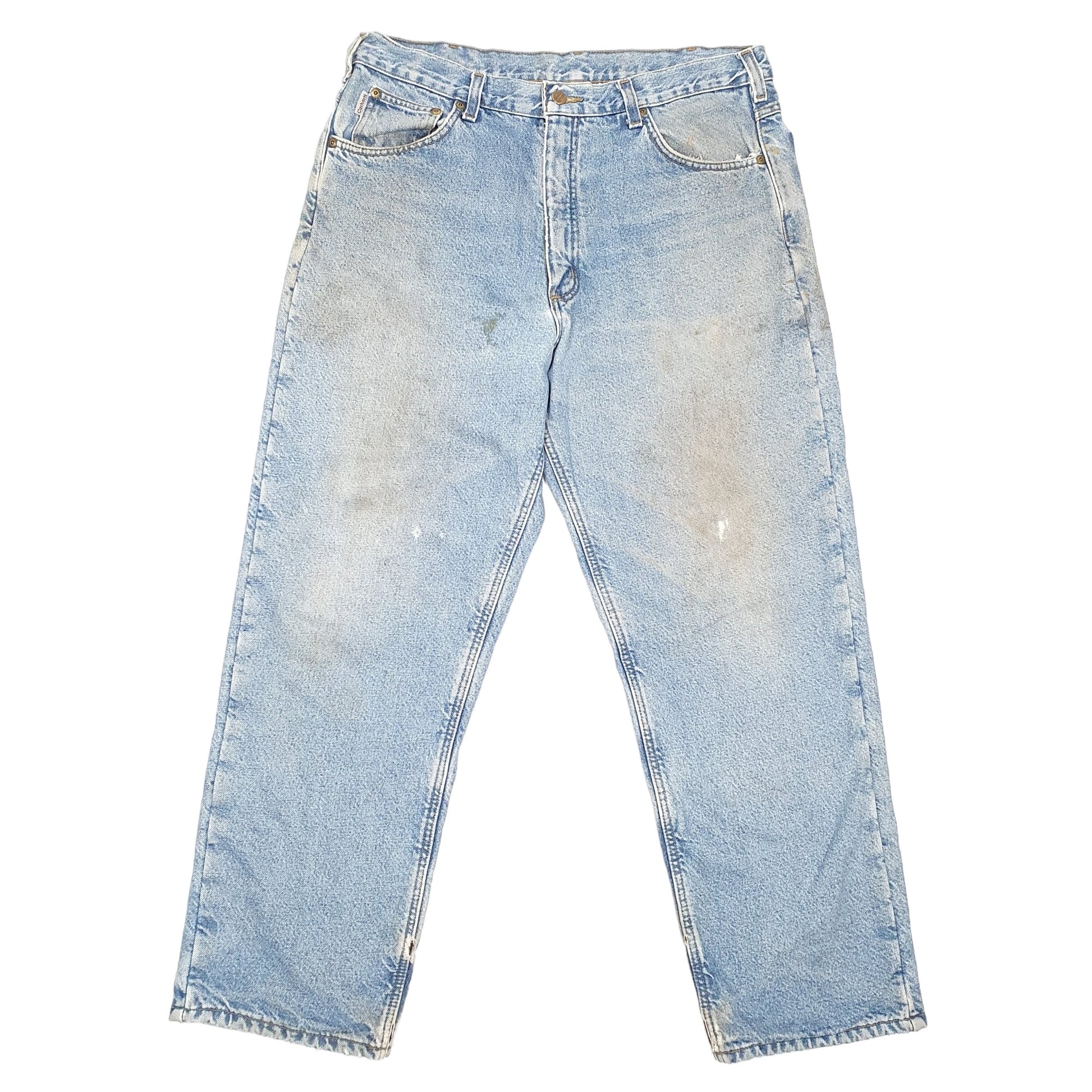 Mens Blue Carhartt Relaxed Polyester lined Insulated B155 JeansW36 L30