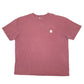 Mens Burgundy Carhartt Pocket Workwear Short Sleeve T Shirt