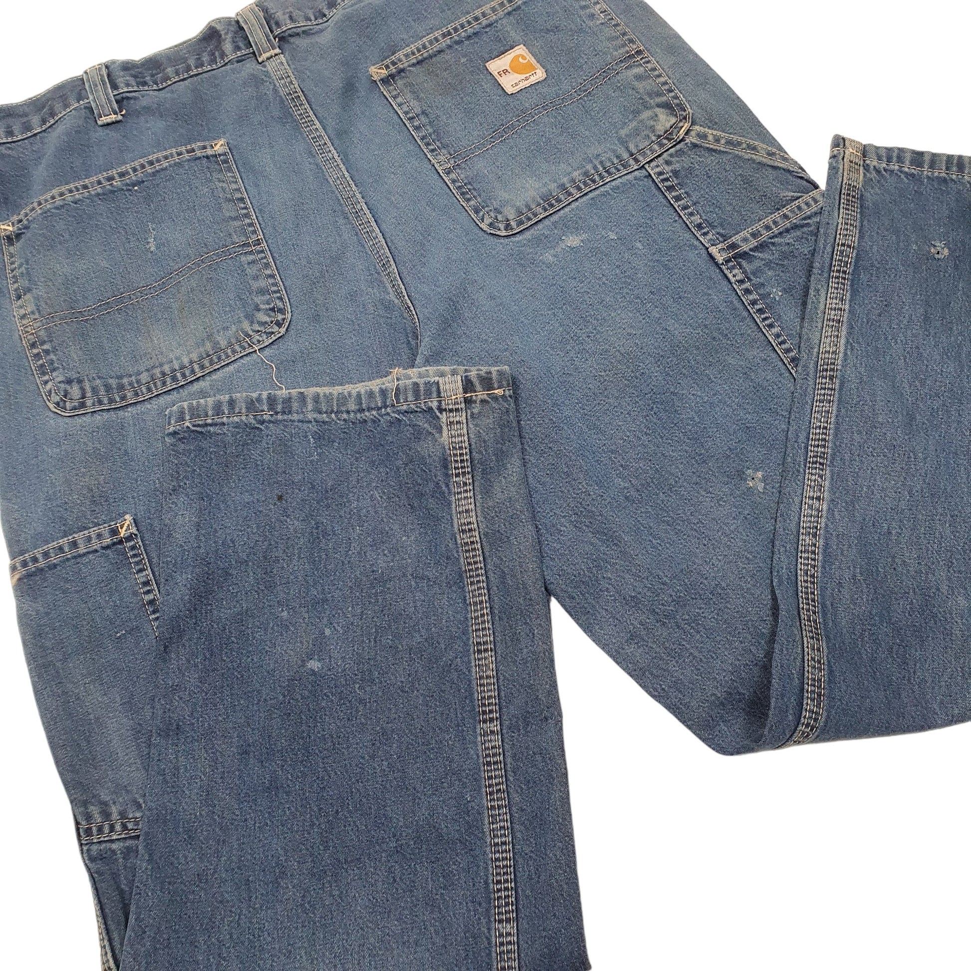 Mens Blue Carhartt Carpenter Flame Resistant 290-83 JeansW36 L30