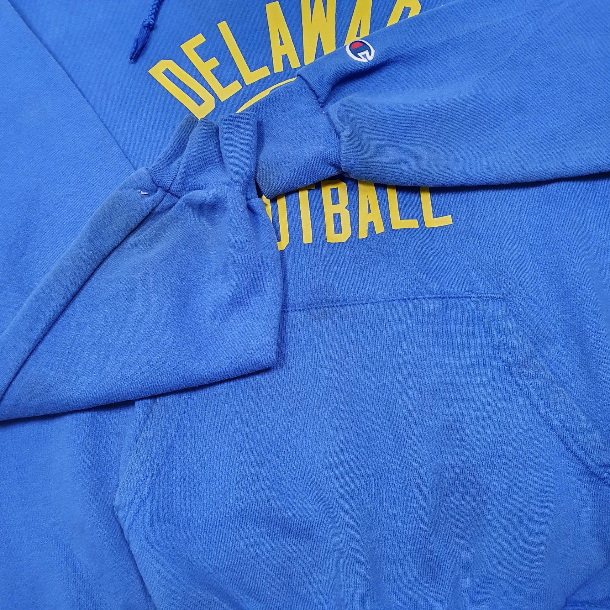 Mens Blue Champion Delaware Football Blue Hens Hoodie Jumper