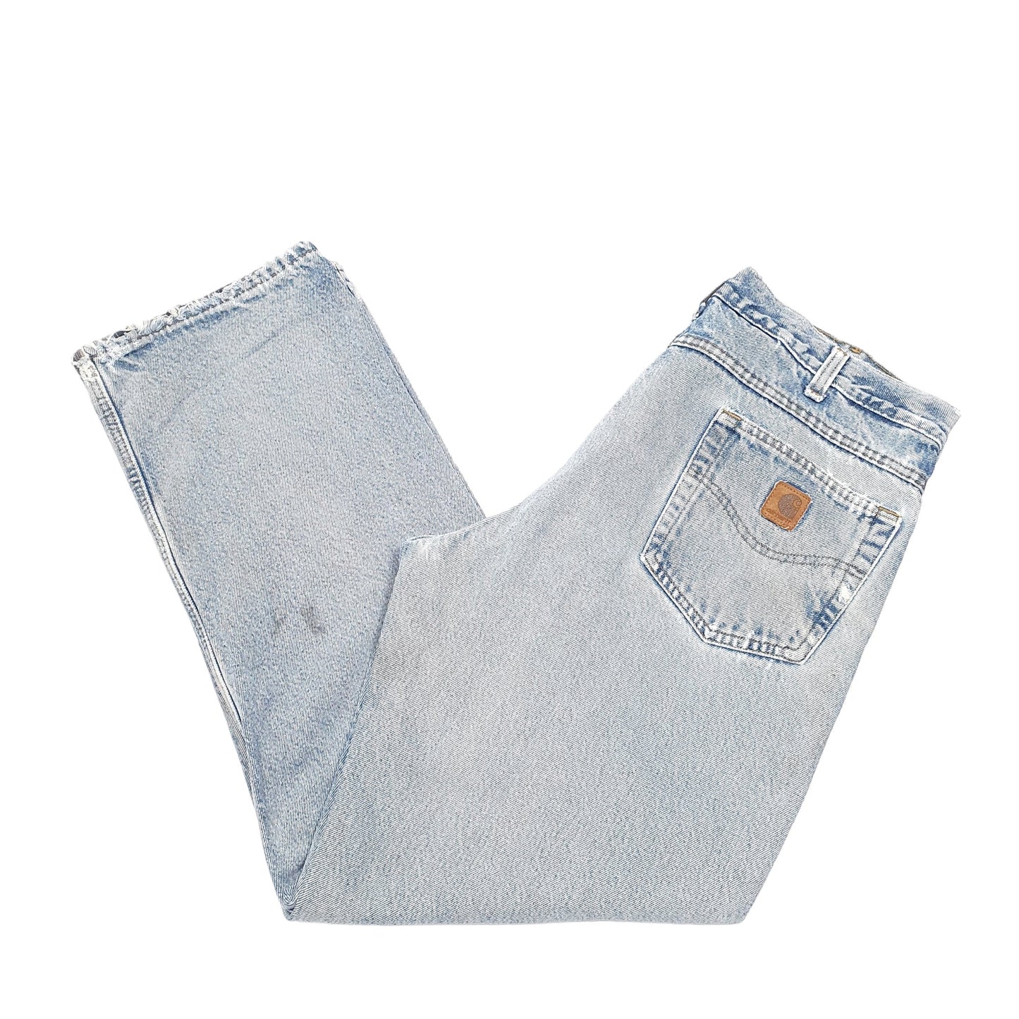 Mens Blue Carhartt Cotton Lined Insulated B172 JeansW36 L32