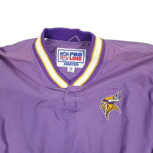 Mens Purple Starter Pro Line Vintage 1990s NFL Minnesota Vikings Hoodie Coat