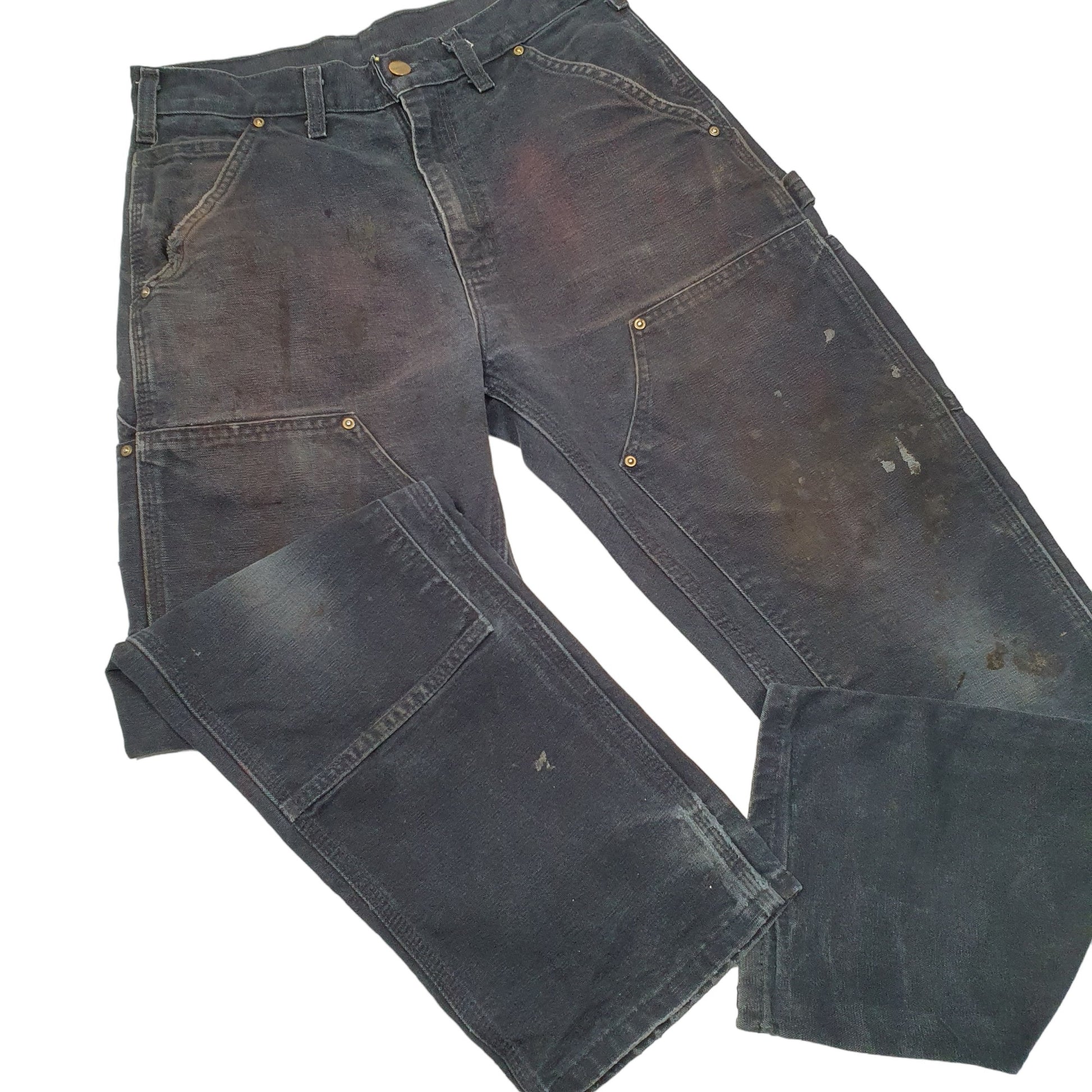 Mens Black Carhartt Double Knee Carpenter Trousers