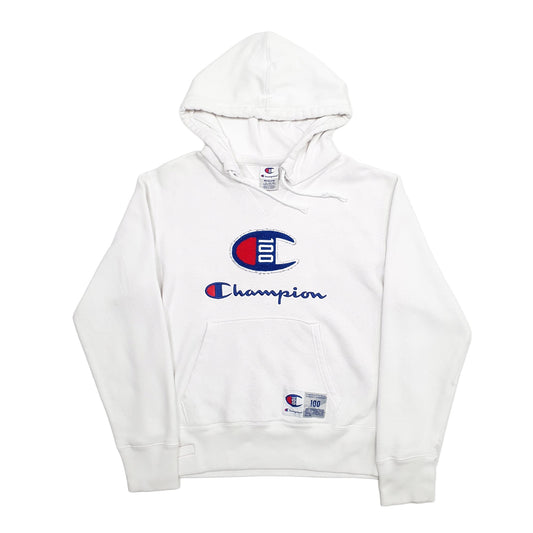 Mens White Champion  Hoodie Jumper