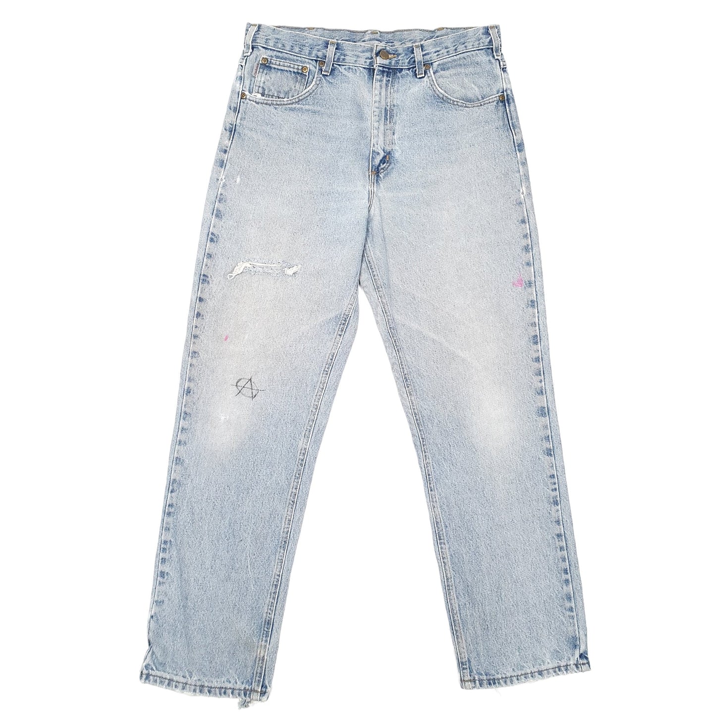 Mens Blue Carhartt Relaxed B180 JeansW34 L32