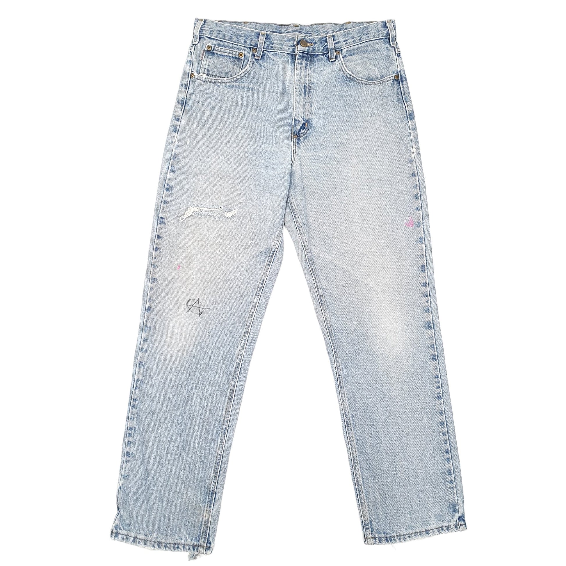 Mens Blue Carhartt Relaxed B180 JeansW34 L32