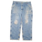 Mens Blue Carhartt Carpenter Polyester Lined Insulated B200 JeansW38 L30
