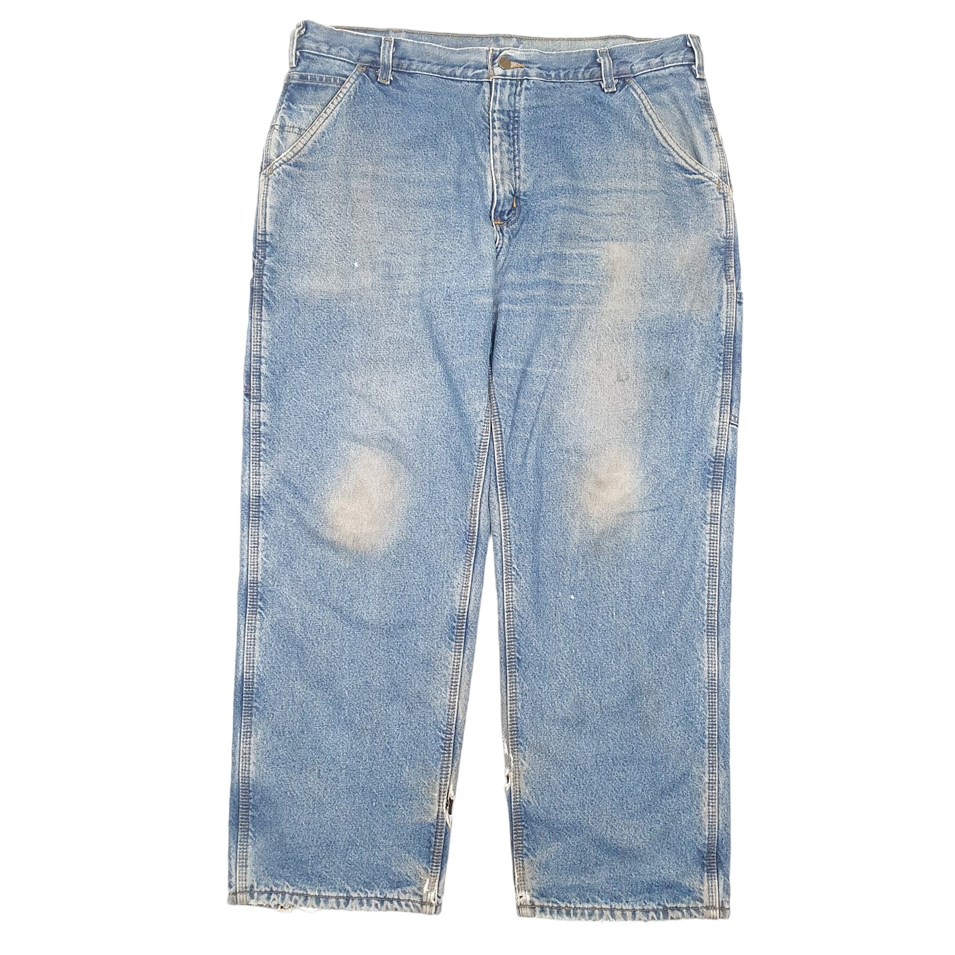 Mens Blue Carhartt Carpenter Polyester Lined Insulated B200 JeansW38 L30