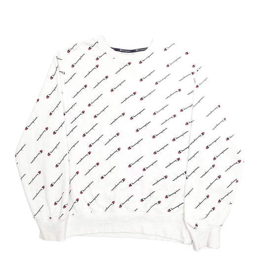 Womens White Champion  Crewneck Jumper