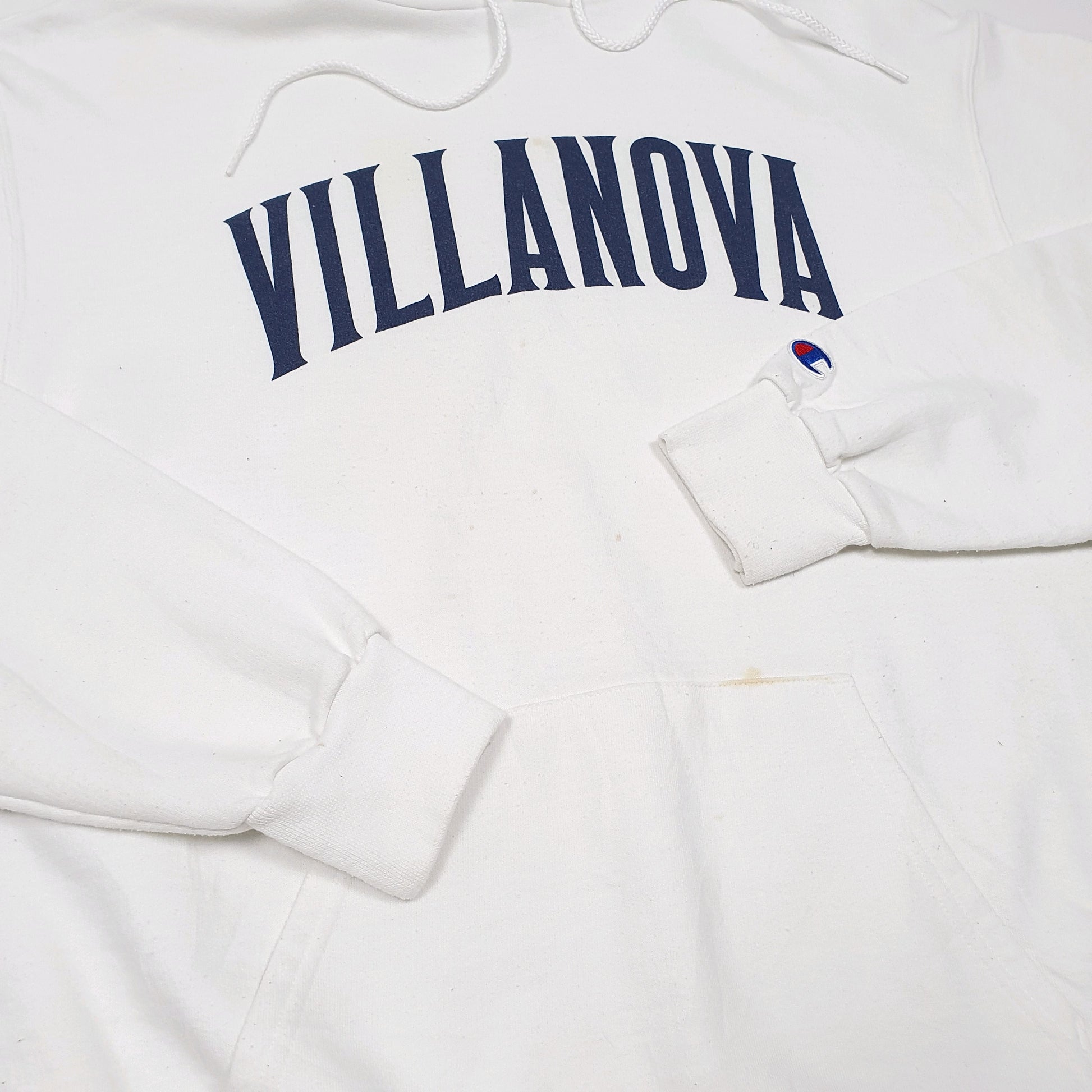 Mens White Champion Villanova University PA USA Hoodie Jumper