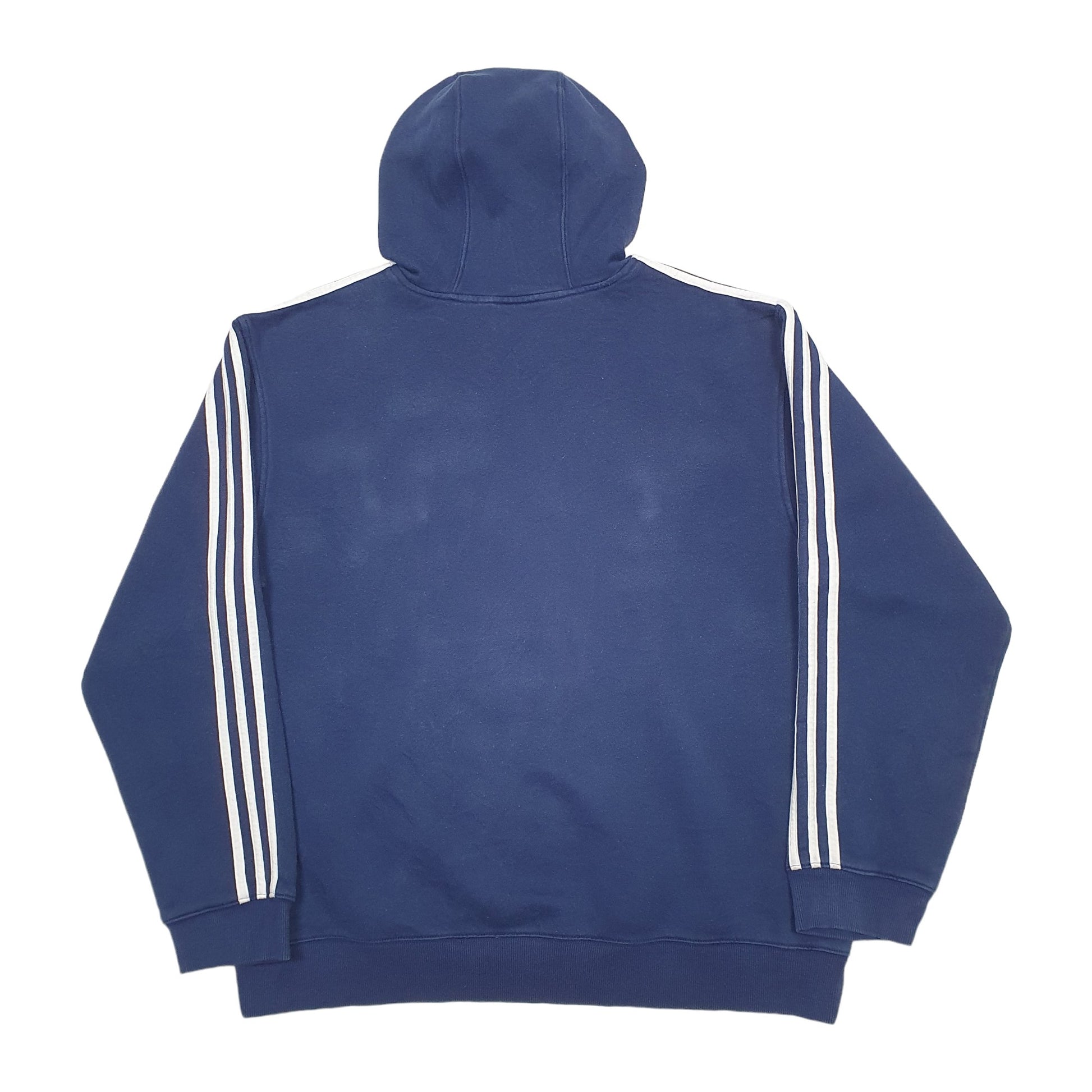 Mens Navy Adidas Three Stripe Hoodie Jumper