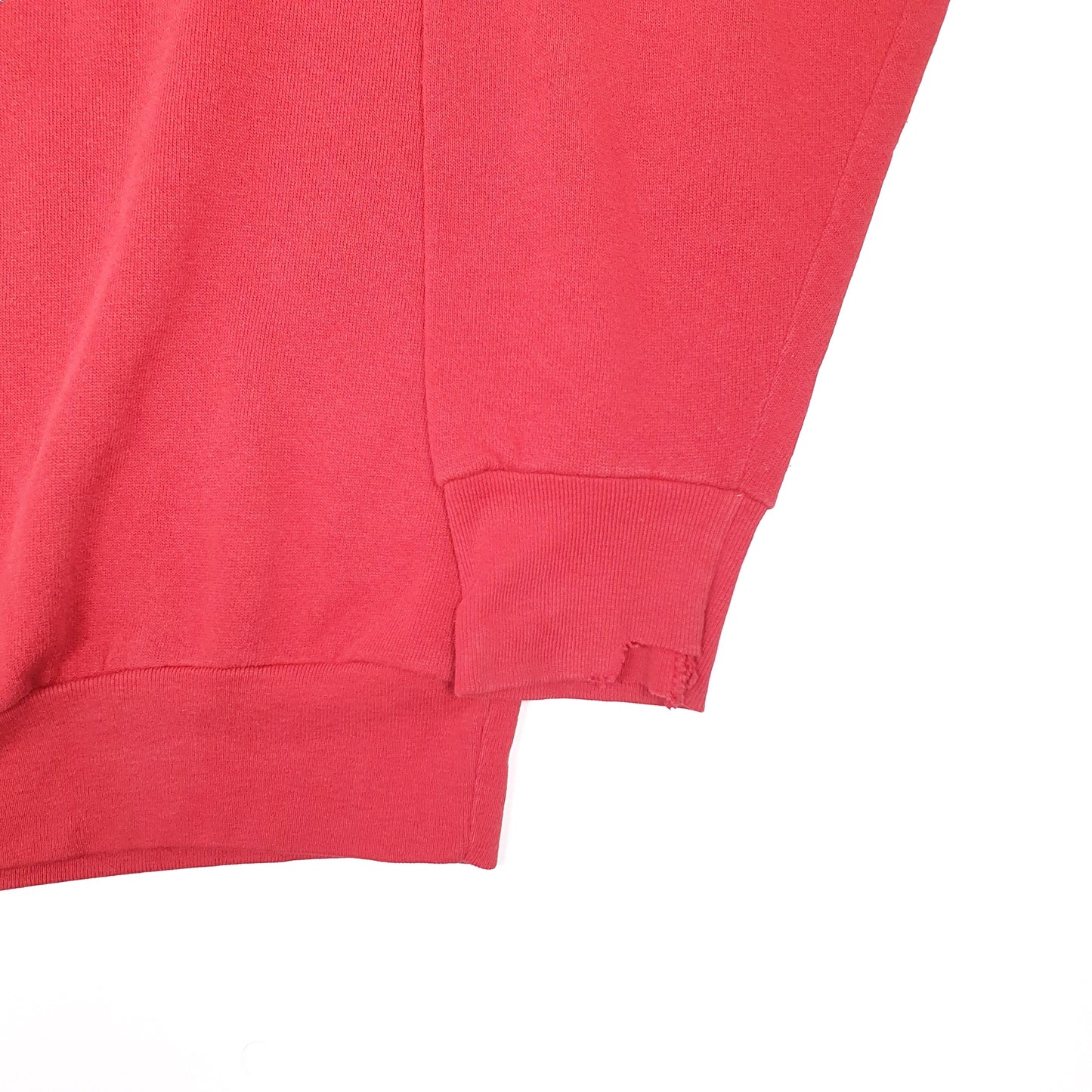 Mens Red Delta Vintage 1990s Fifty Fifty Made in USA Bear Athletics Crewneck Jumper