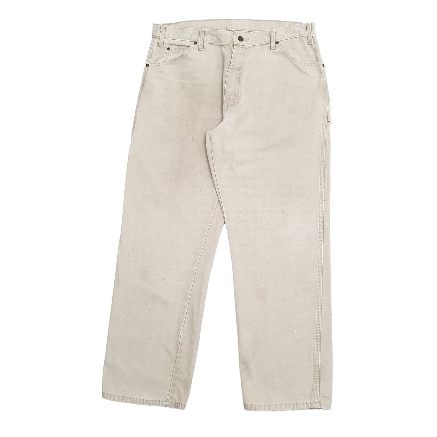 Mens Beige Dickies  Carpenter Trousers