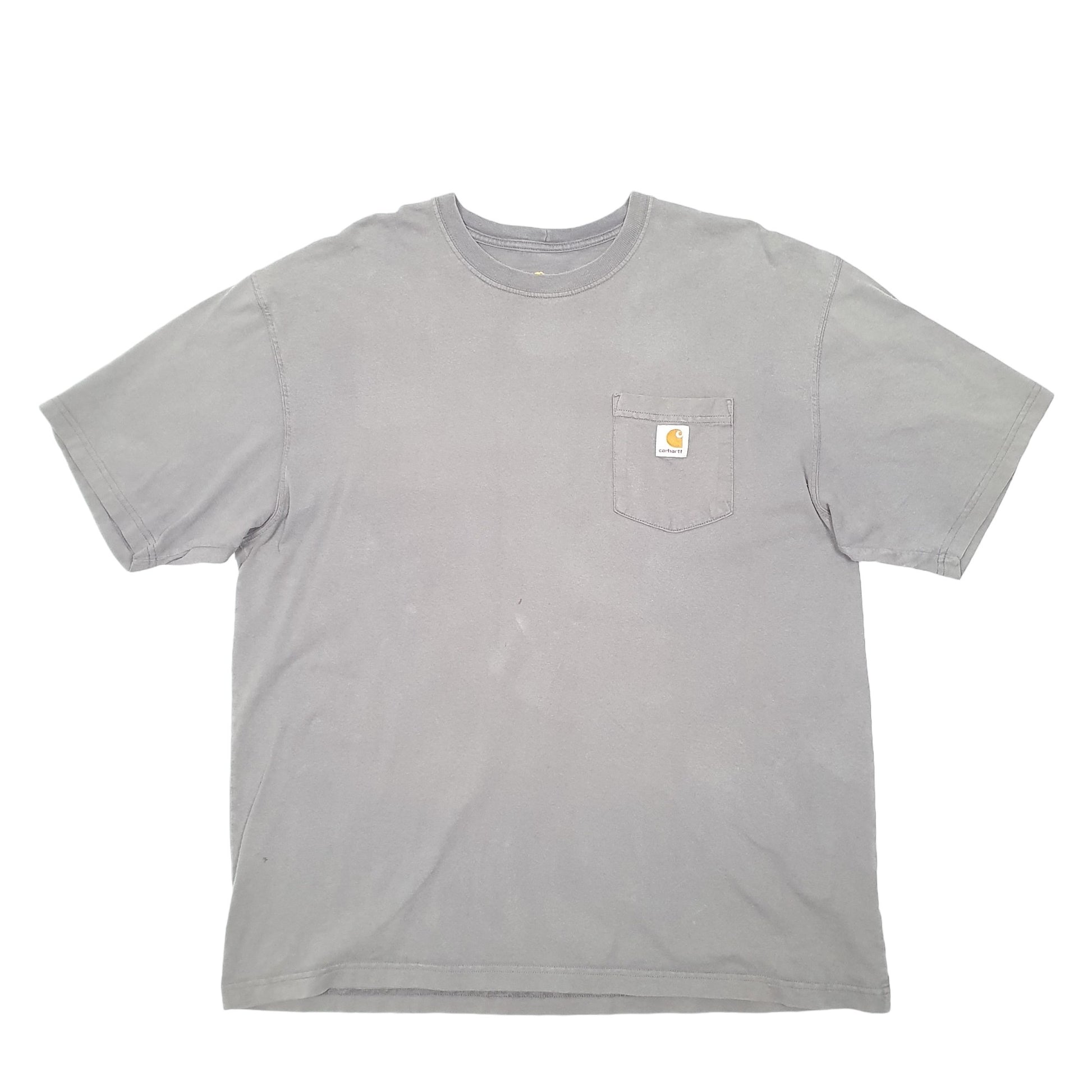 Mens Grey Carhartt Pocket Short Sleeve T Shirt