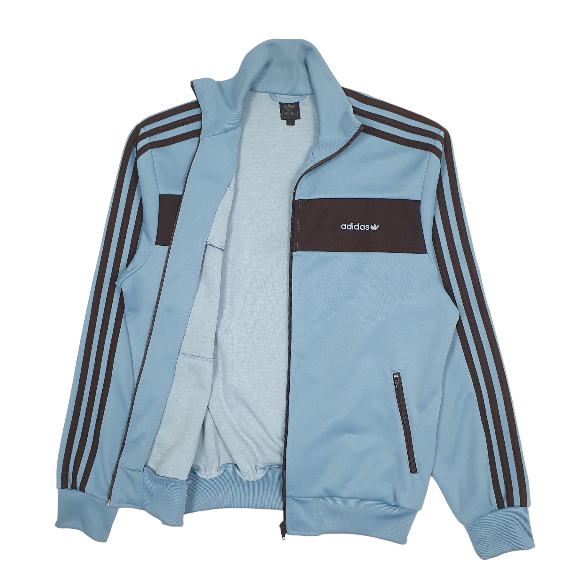 Mens Blue Adidas Track Full Zip Jumper