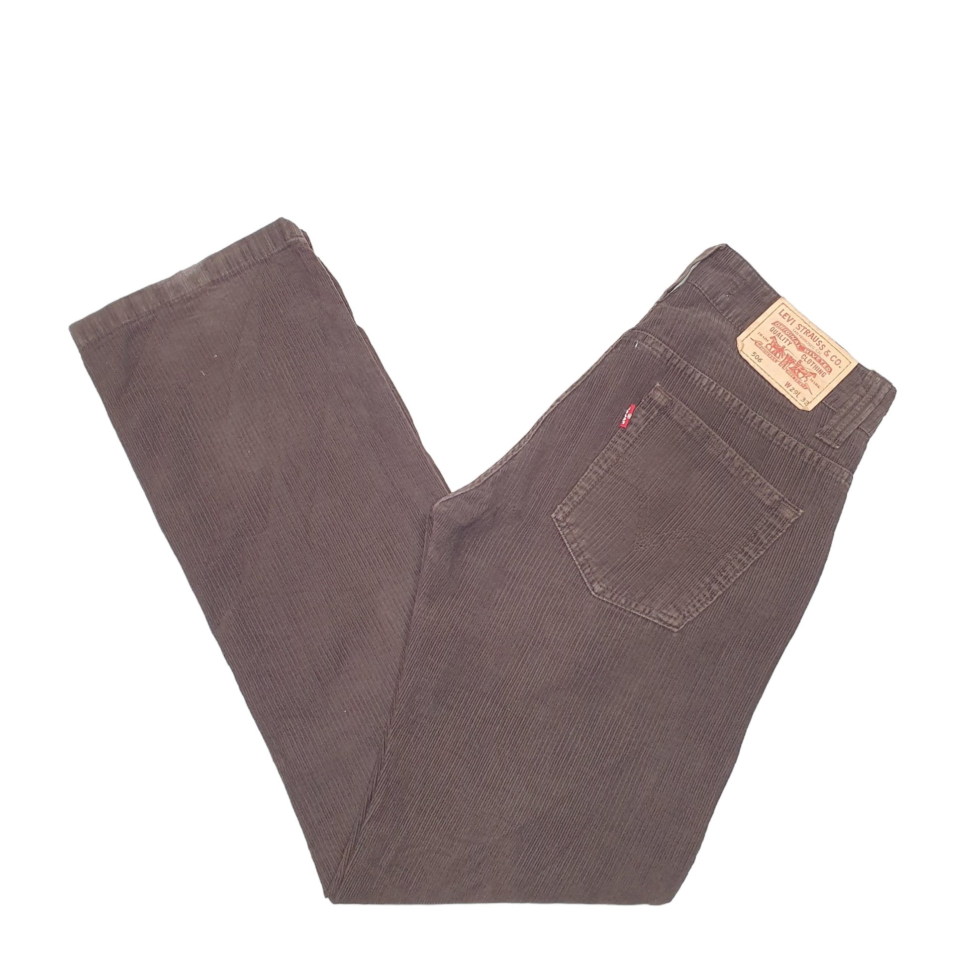 Mens Brown Levis 506 Standard Corduroy Trousers
