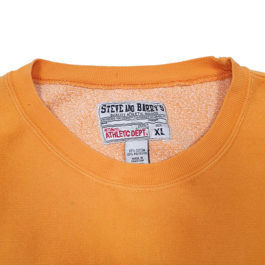 Mens Orange Steve And Barry's Reverse Weave Tennesse Crewneck Jumper