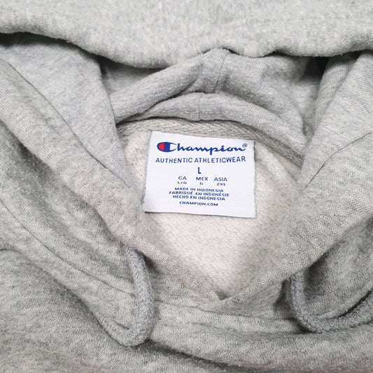Mens Grey Champion Athletic Dept Hoodie Jumper