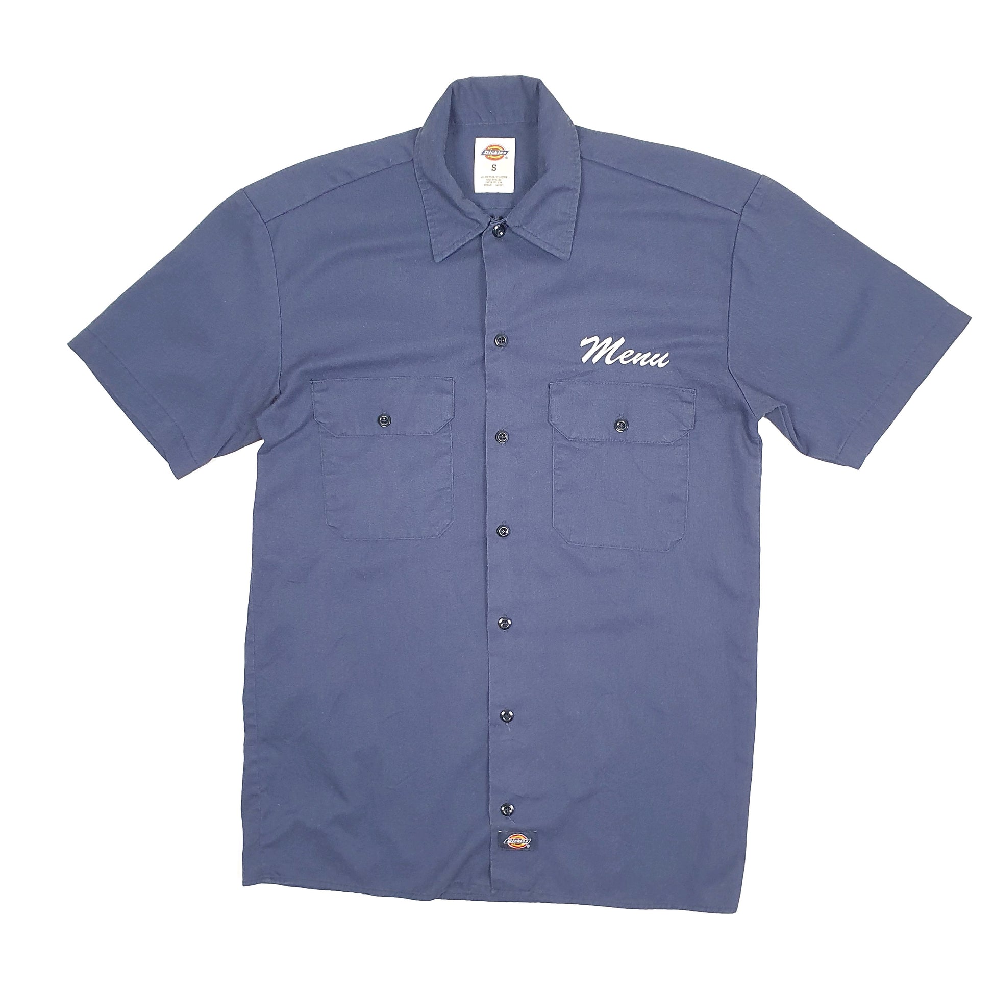 Mens Navy Dickies Workwear Short Sleeve Shirt