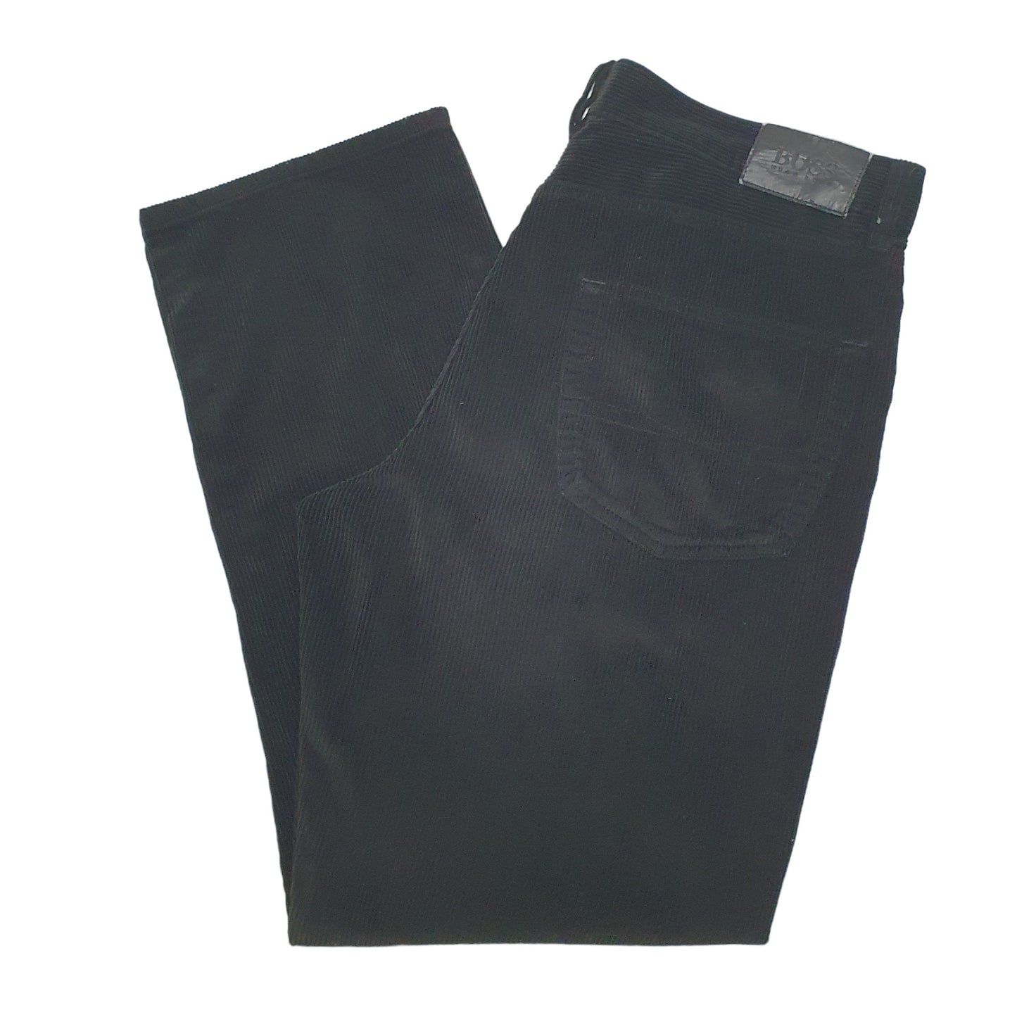 Mens Black Hugo Boss  Corduroy Trousers