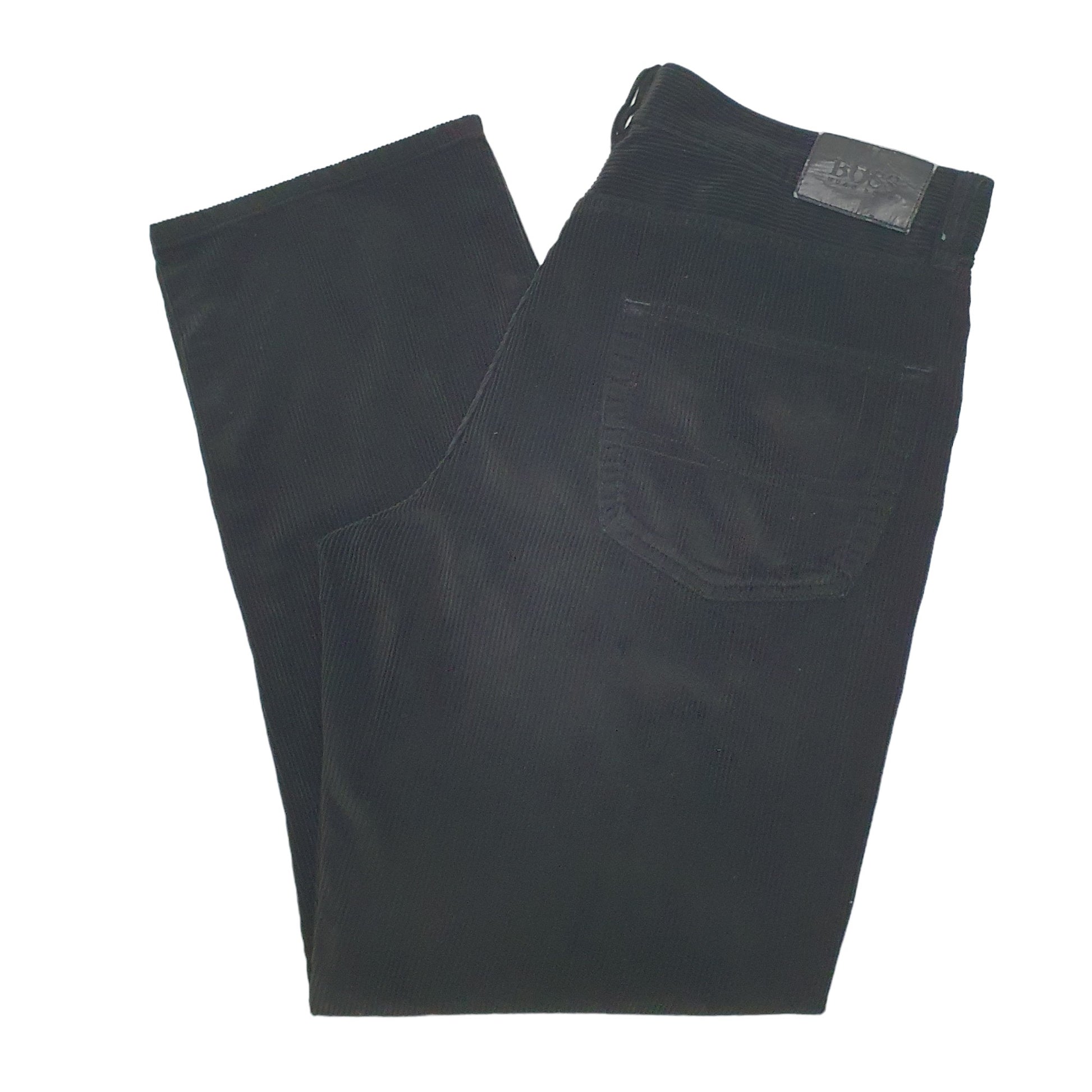 Mens Black Hugo Boss  Corduroy Trousers