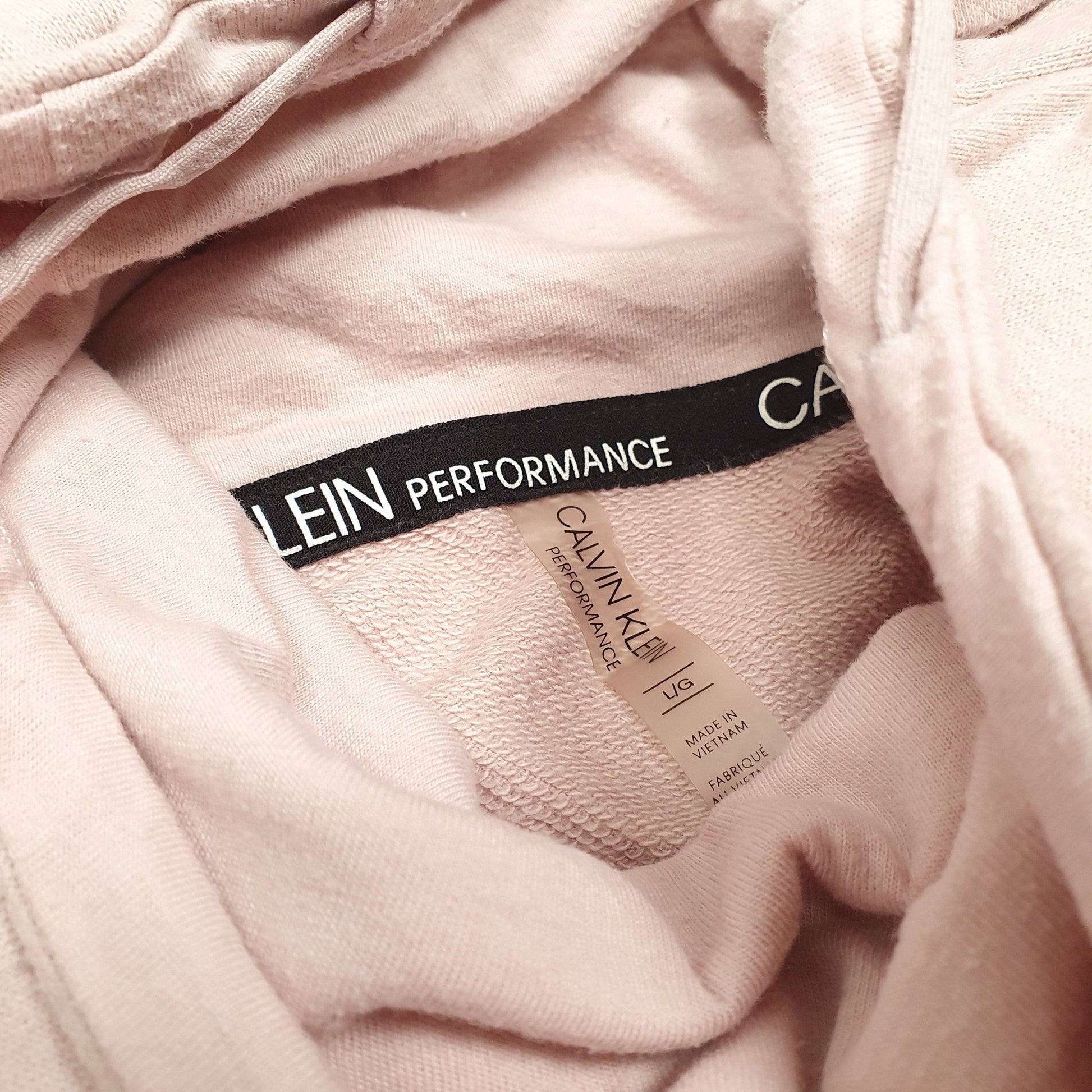 Womens Pink Calvin Klein Snood Turtle Neck Performance Hoodie Jumper