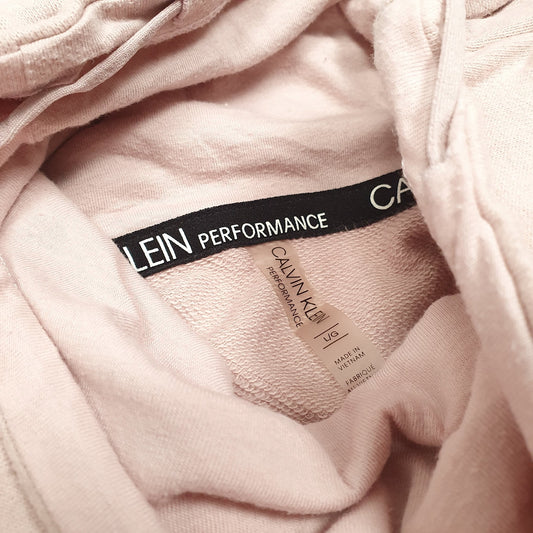 Womens Pink Calvin Klein Snood Turtle Neck Performance Hoodie Jumper