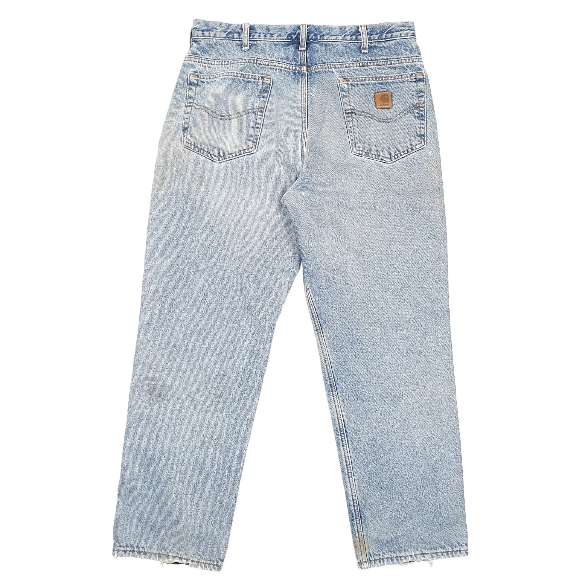 Mens Blue Carhartt Polyester lined Insulated B155 JeansW36 L30