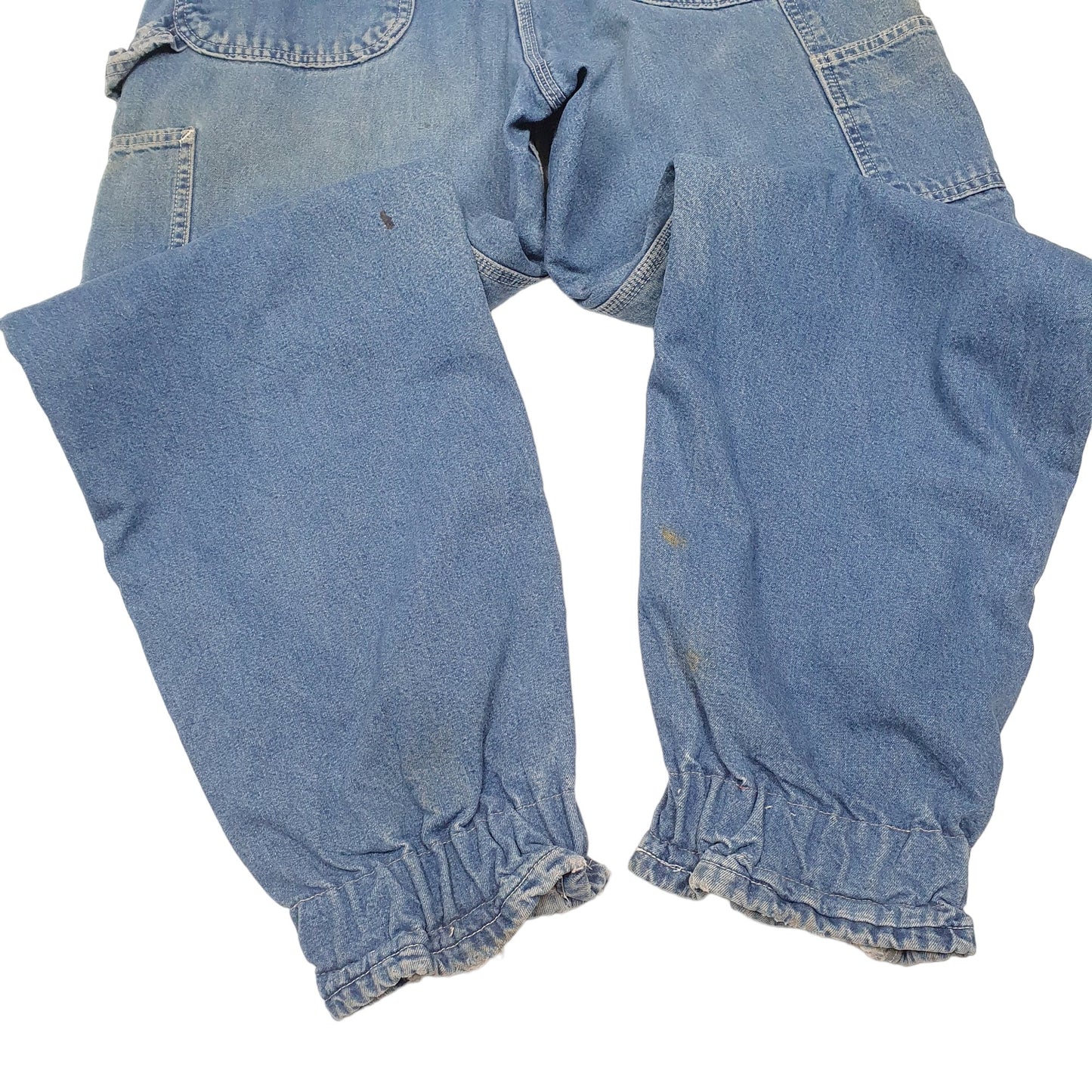 Mens Blue Carhartt Carpenter Made In USA Altered Cotton Lined B14 JeansW34 L32