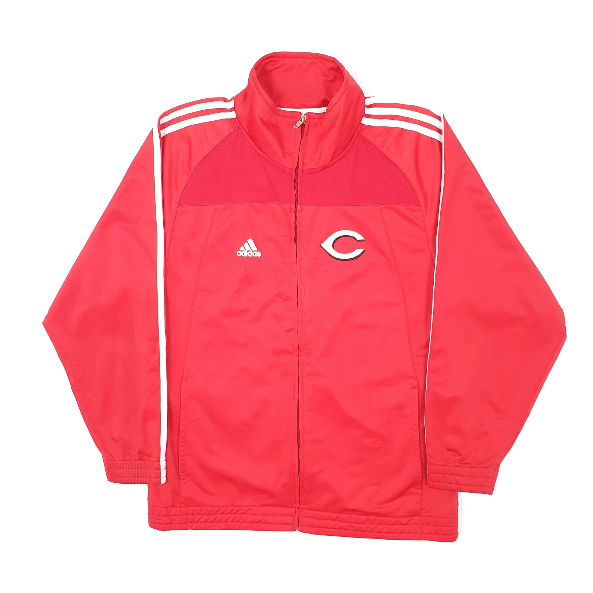Mens Red Adidas MLB Baseball Cincinnati Reds Full Zip Jumper