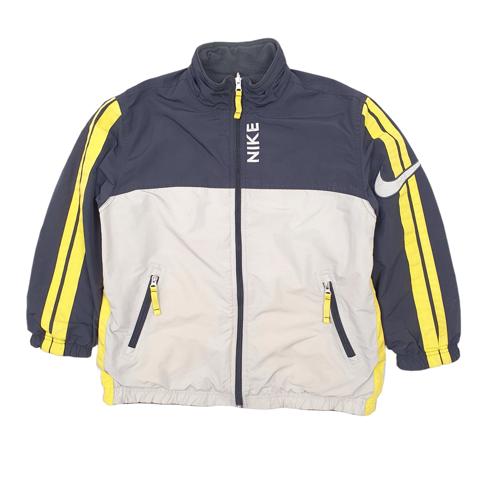 Womens Grey Nike Vintage 2000s Y2K Reversible Spellout Dungaree Coat