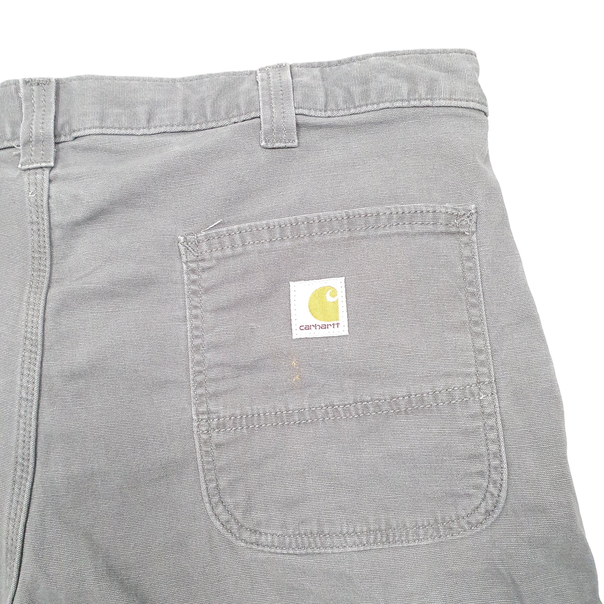 Mens Grey Carhartt Relaxed Stretch Carpenter Shorts