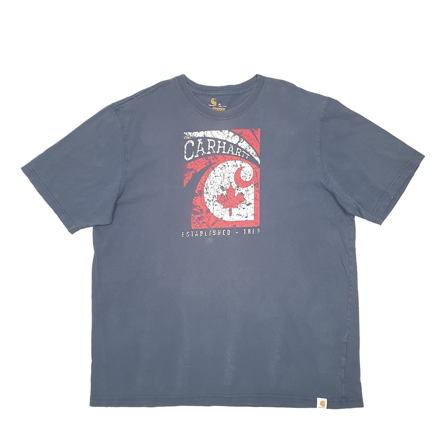 Mens Navy Carhartt Carpenter Short Sleeve T Shirt
