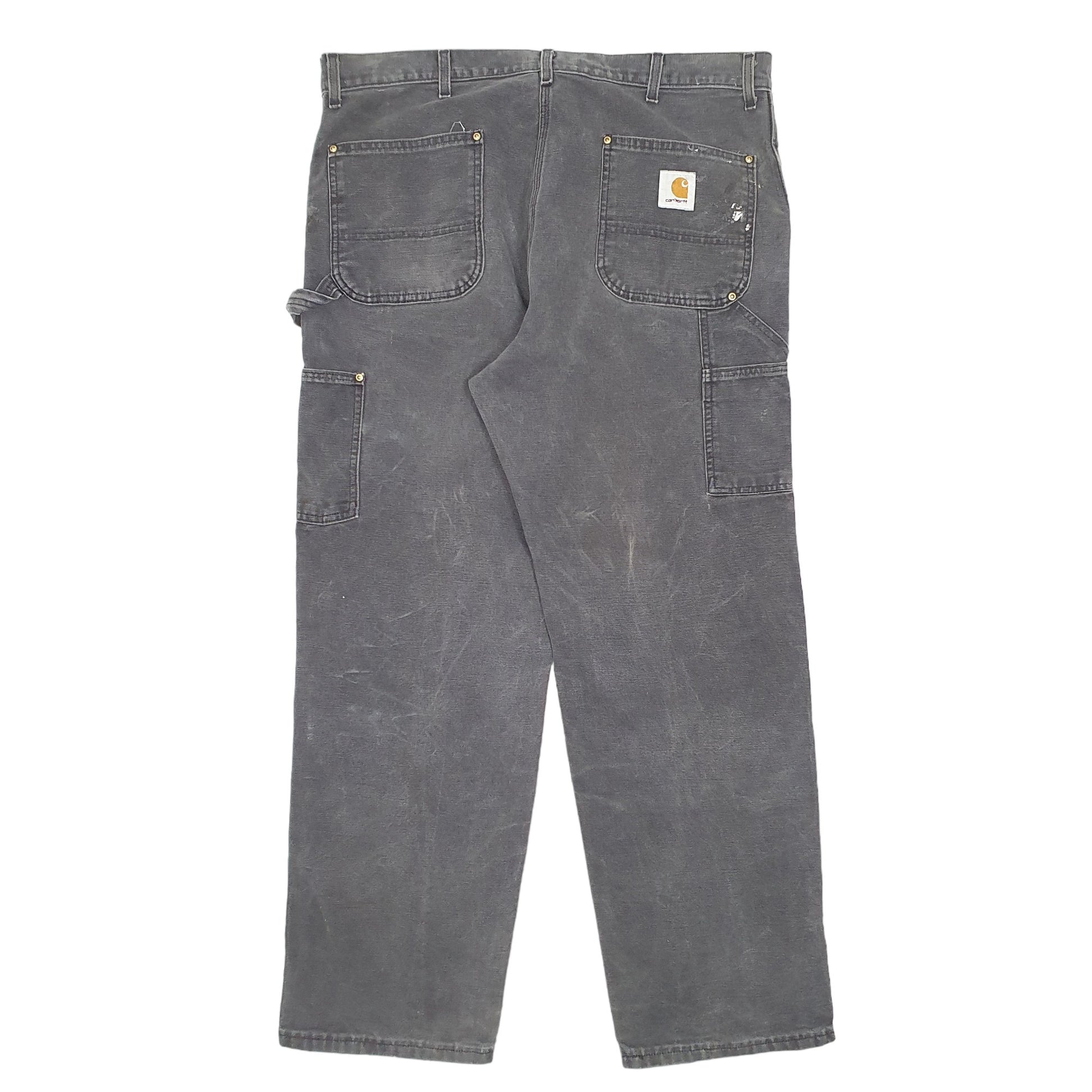 Mens Black Carhartt Double Knee Riveted Carpenter Trousers