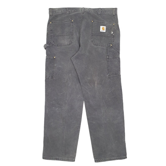 Mens Black Carhartt Double Knee Riveted Carpenter Trousers