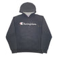Mens Black Champion Spellout Hoodie Jumper