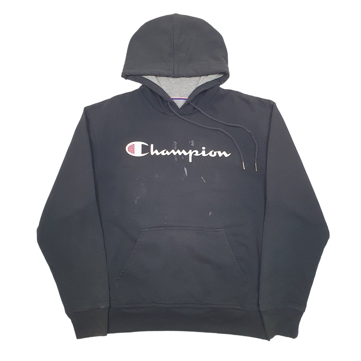 Mens Black Champion Spellout Hoodie Jumper
