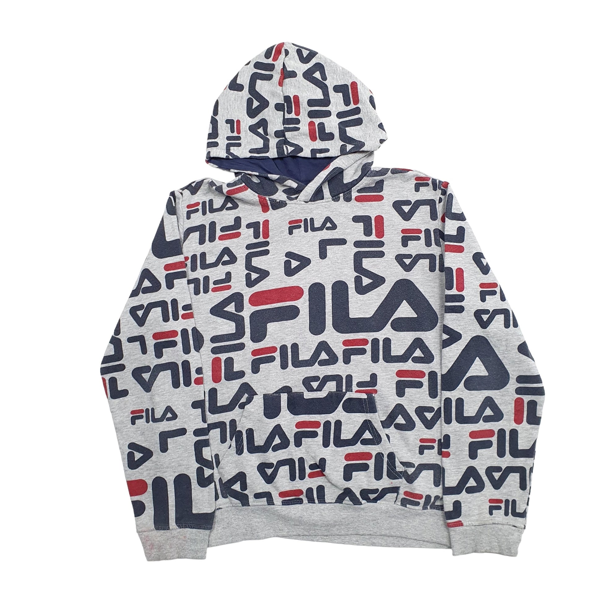 Womens Grey Fila Spellout Hoodie Jumper