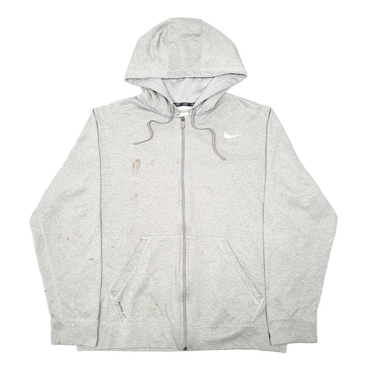 Mens Grey Nike Hoodie Active Therma Fit Gym Workout Full Zip Jumper