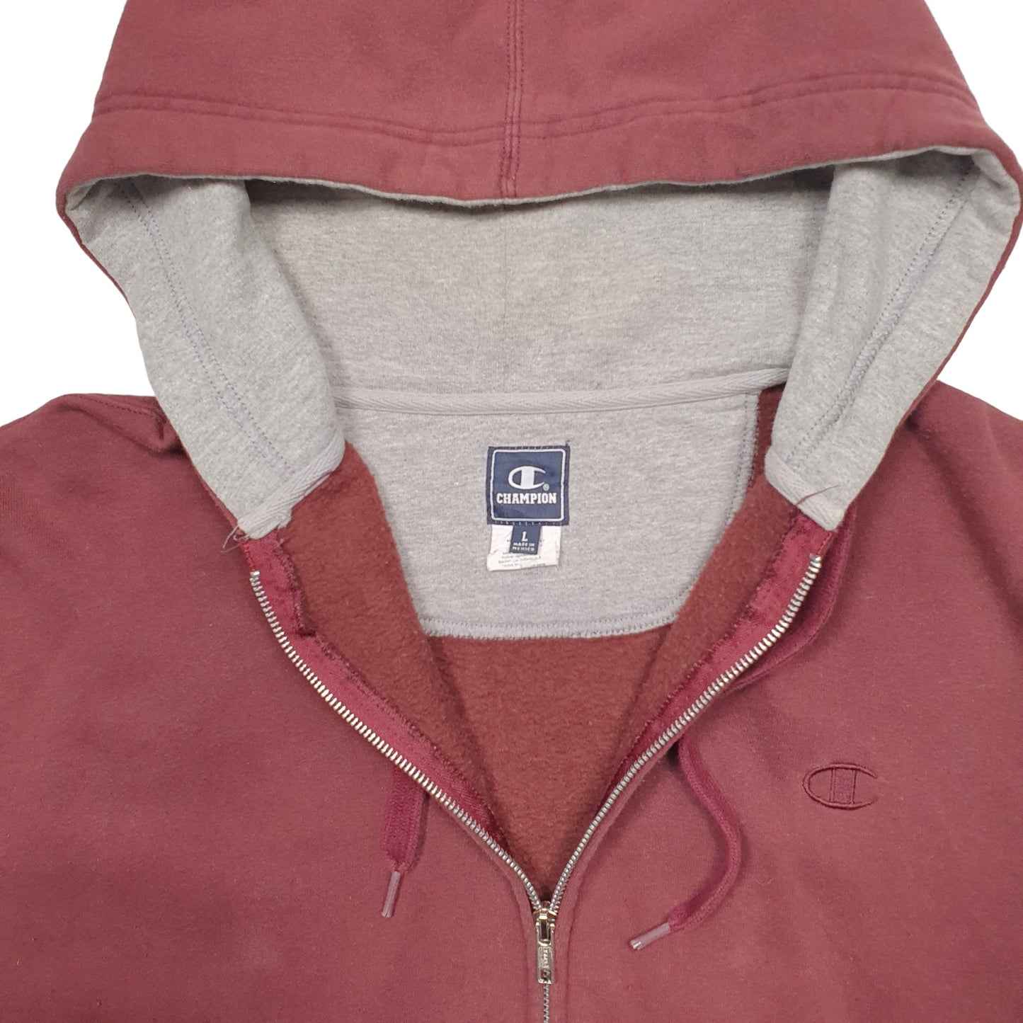 Mens Burgundy Champion  Full Zip Jumper