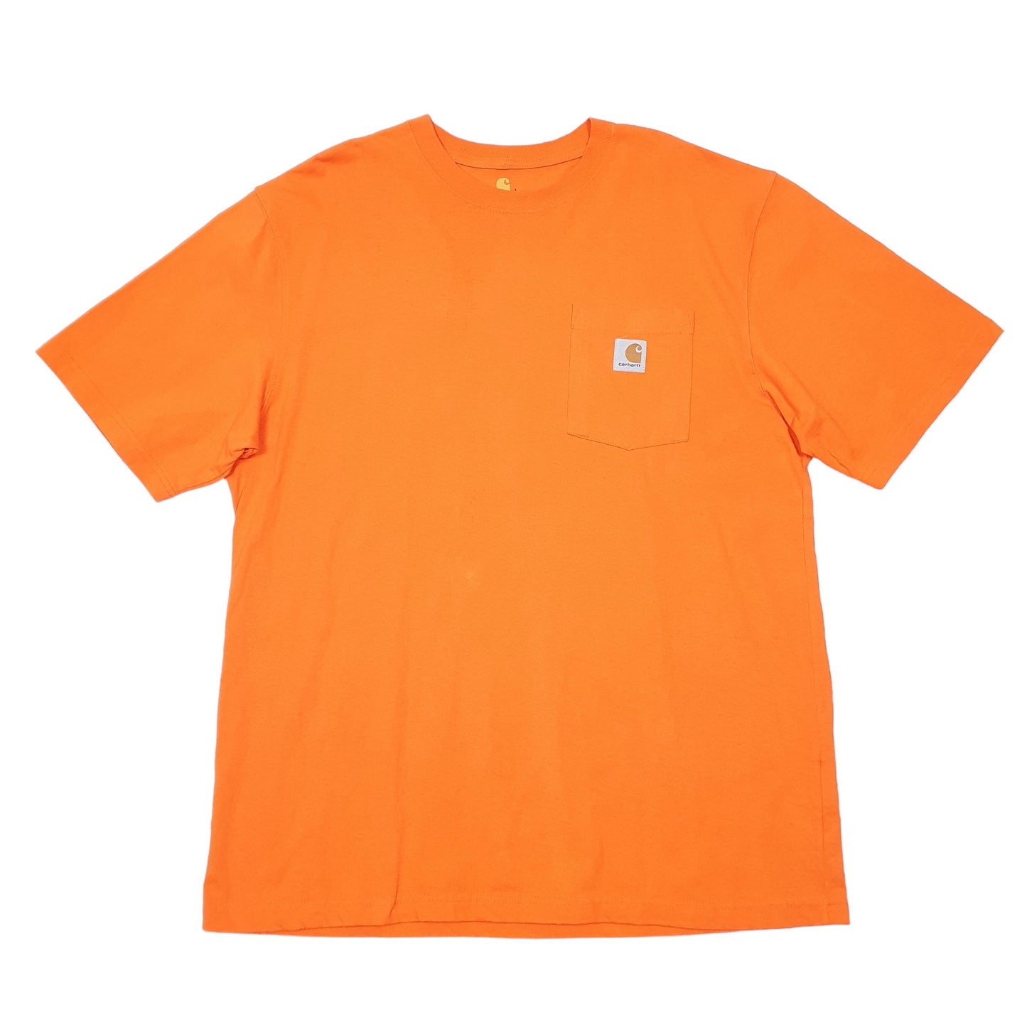 Mens Orange Carhartt Pocket Workwear 1889 Realtree Short Sleeve T Shirt