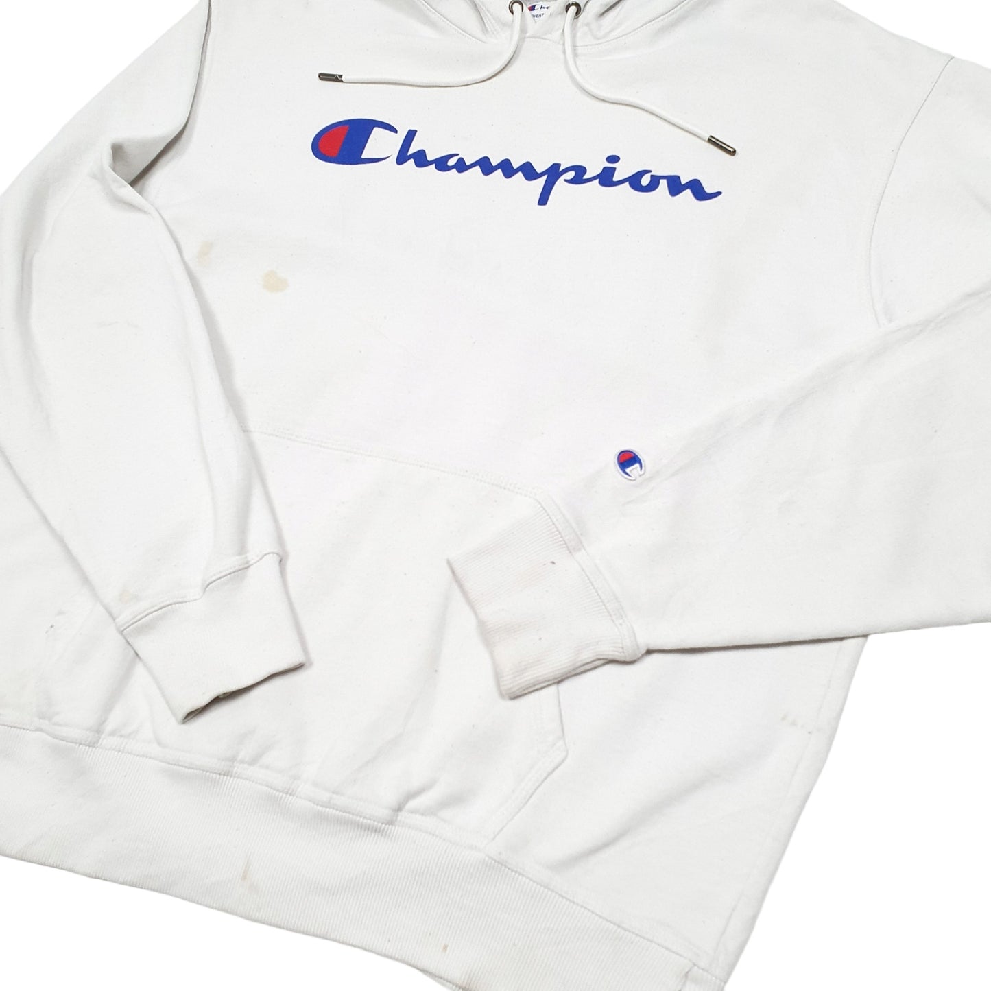Mens White Champion  Hoodie Jumper