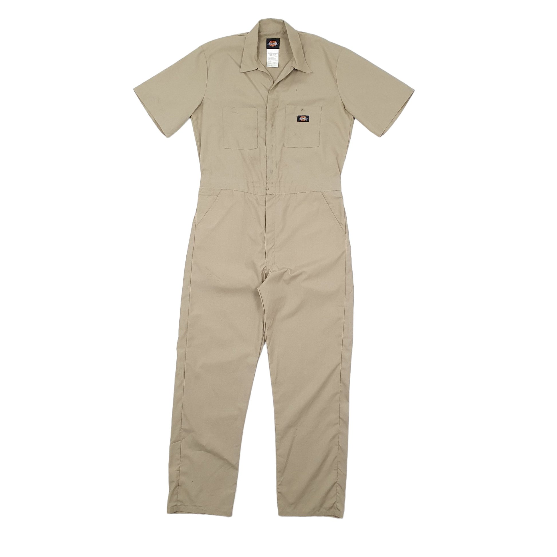 Mens Beige Dickies Lightweight Overalls Coveralls  Coat