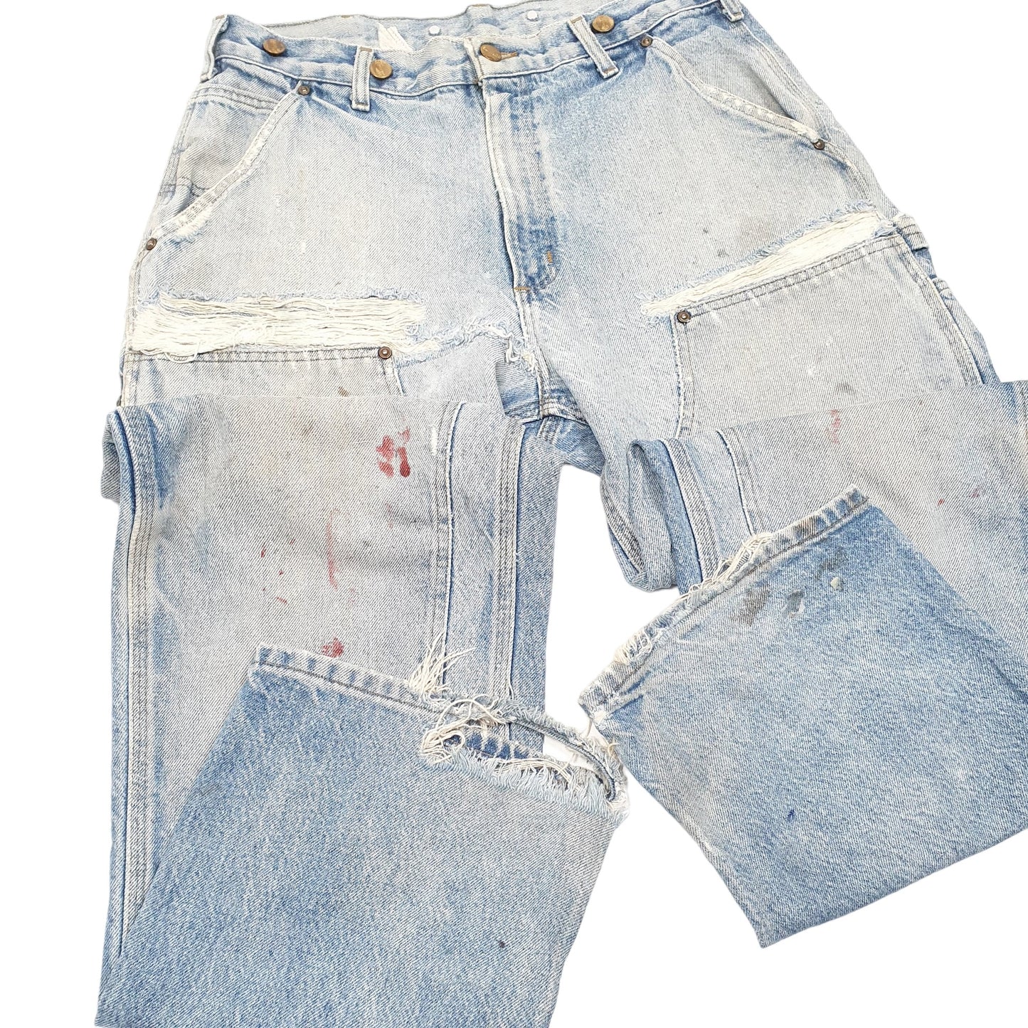 Mens Blue Carhartt Double Knee Riveted Carpenter JeansW32 L30