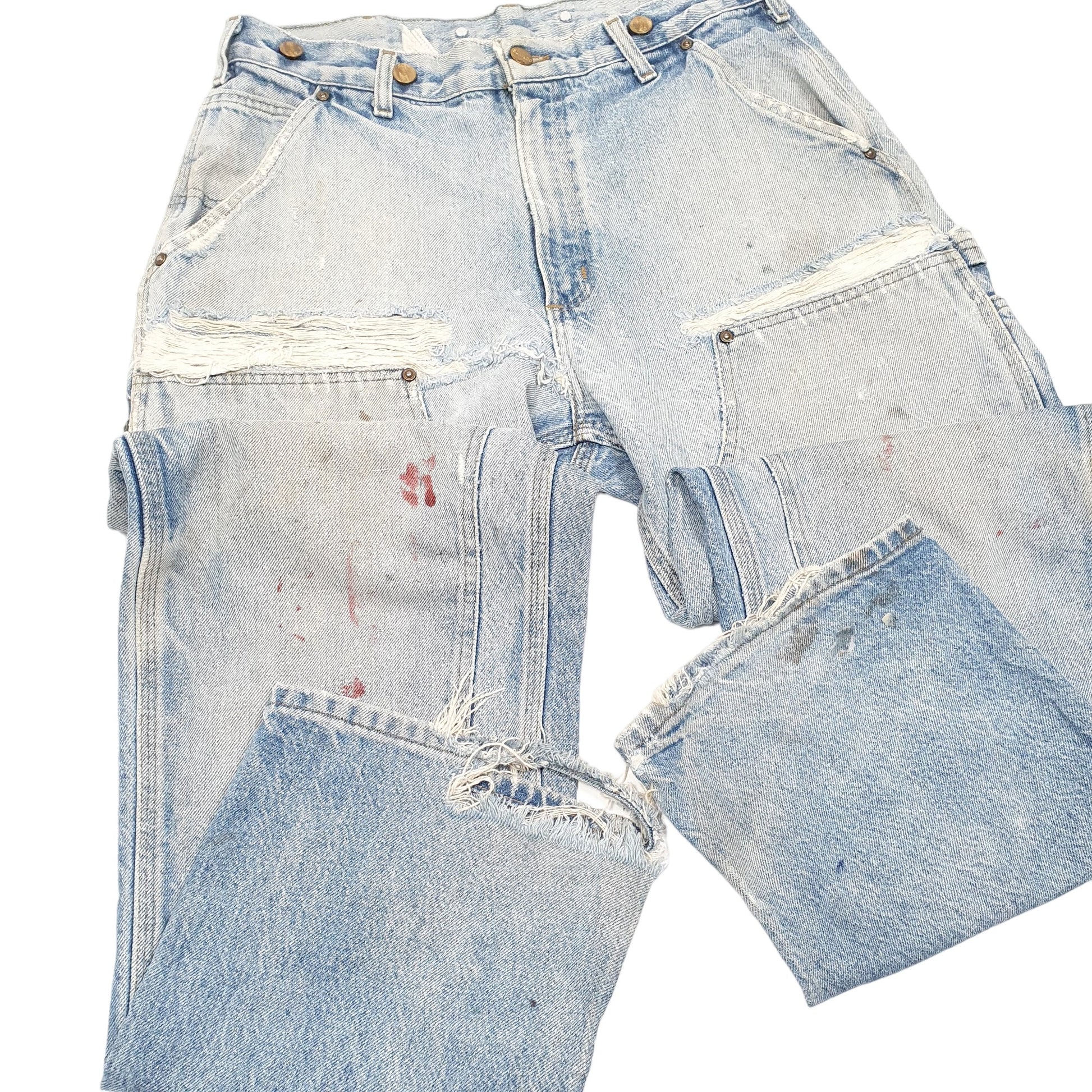 Mens Blue Carhartt Double Knee Riveted Carpenter JeansW32 L30