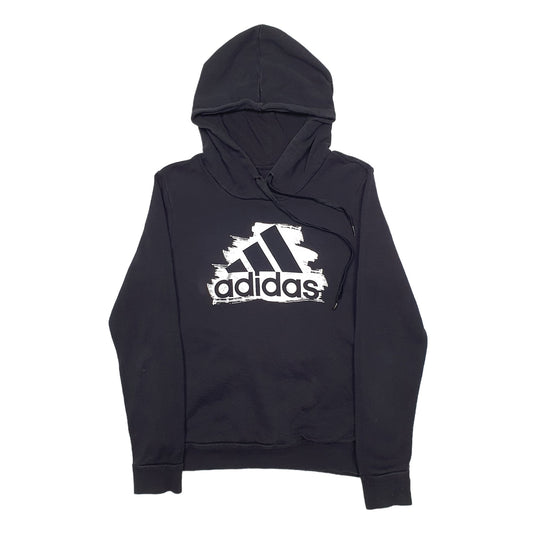 Womens Black Adidas Spellout Hoodie Jumper