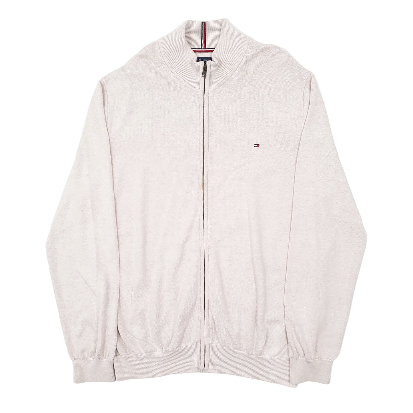 Mens Pink Tommy Hilfiger Cardigan Full Zip Jumper