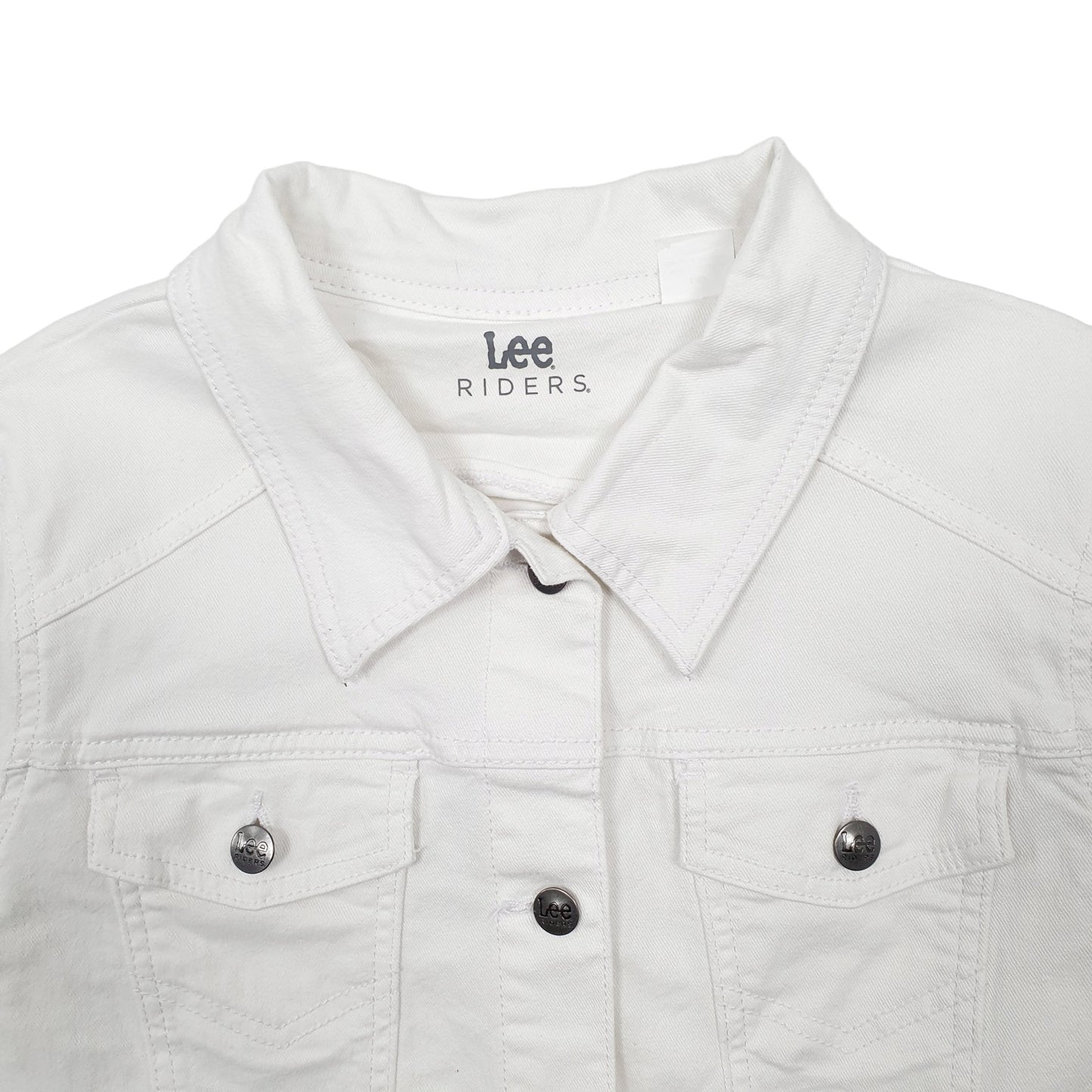 Womens White Lee Riders Trucker  Coat