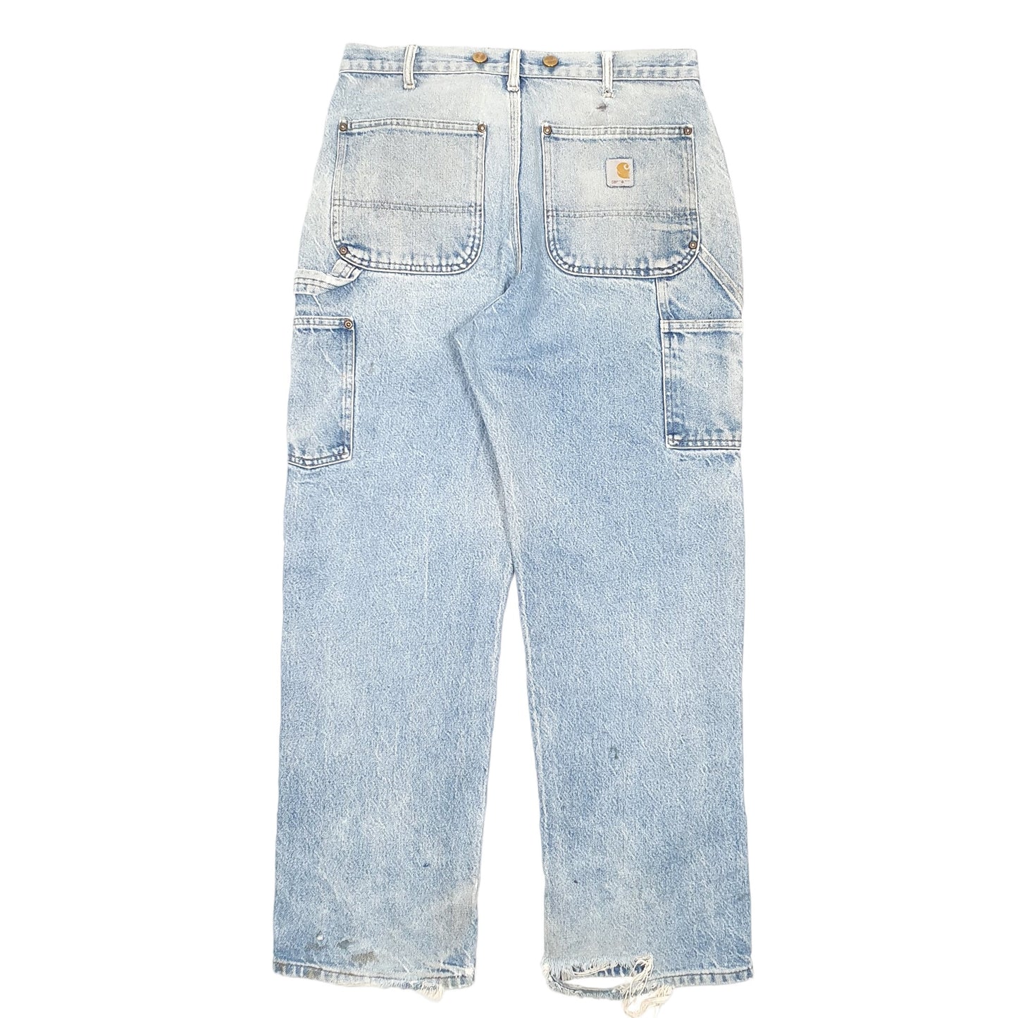 Mens Blue Carhartt Double Knee Riveted Carpenter JeansW32 L30