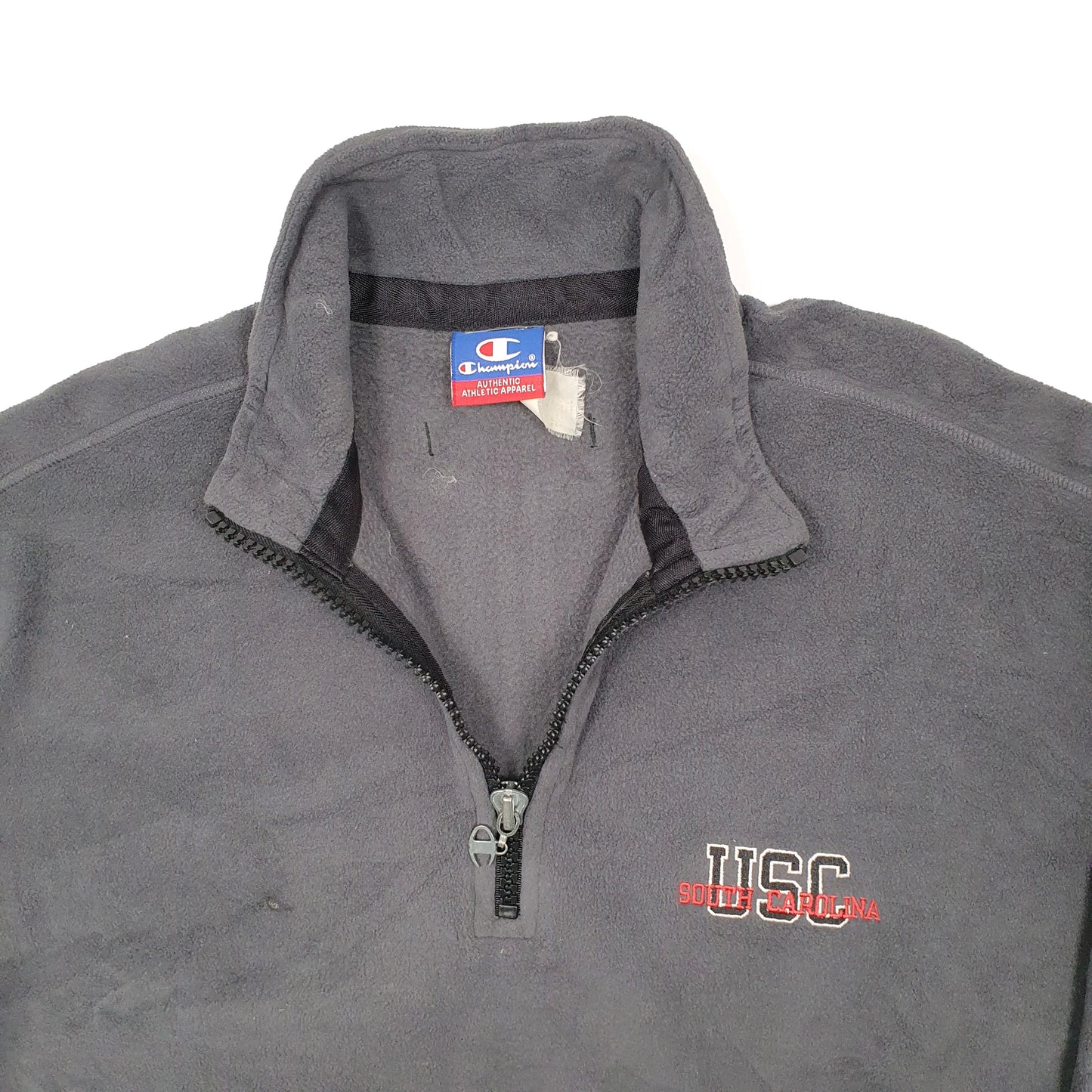 Mens Grey Champion USA College USC Quarter Zip Jumper